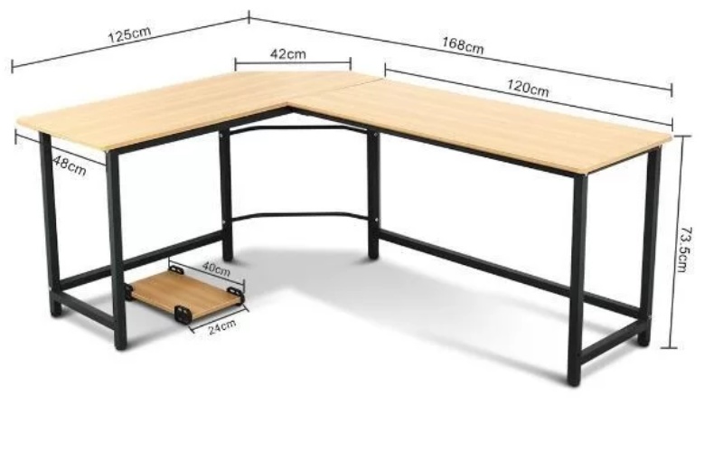 Bàn làm việc dạng chữ L sẽ tận dụng tối đa diện tích